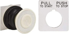 Square D - Extended Mushroom Head Pushbutton Switch Operator - White, Round Button, Nonilluminated - Americas Tooling