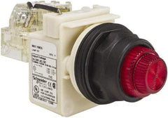 Schneider Electric - 24 V, 28 V Red Lens Press-to-Test Indicating Light - Round Lens, Screw Clamp Connector, Corrosion Resistant, Dust Resistant, Oil Resistant - Americas Tooling