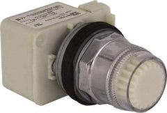 Schneider Electric - 1.18 Inch Mount Hole, Extended Straight, Pushbutton Switch Only - Round, White Pushbutton, Illuminated, Momentary (MO), Weatherproof, Dust and Oil Resistant - Americas Tooling