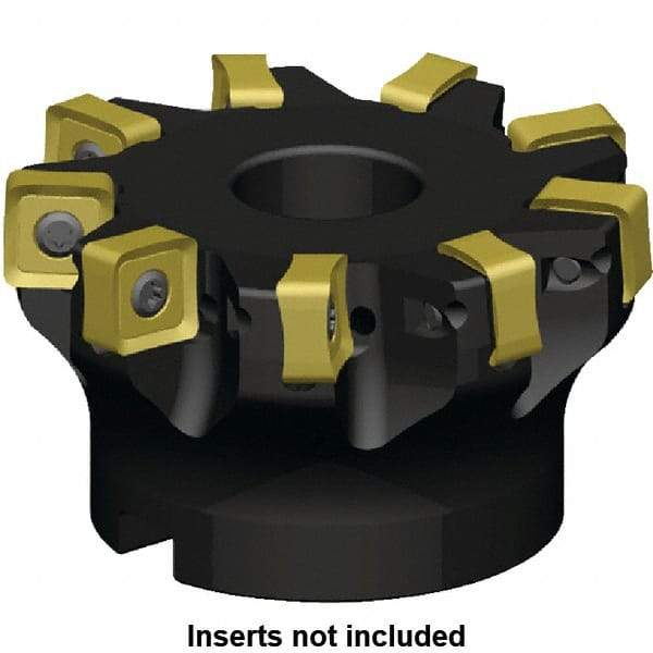 Kennametal - 7 Inserts, 3" Cut Diam, 1" Arbor Diam, 6mm Max Depth of Cut, Indexable Square-Shoulder Face Mill - 3° Lead Angle, 1-3/4" High, SN_J444EN__ Insert Compatibility, Series KSSM - Americas Tooling