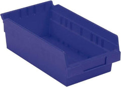 LEWISBins+ - 11-5/8" Deep, Blue Hopper Shelf Bin - 4" High x 6-5/8" Wide x 11-5/8" Long - Americas Tooling