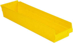 LEWISBins+ - 23-5/8" Deep, Yellow Hopper Shelf Bin - 4" High x 6-5/8" Wide x 23-5/8" Long - Americas Tooling