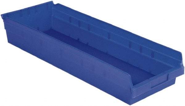 LEWISBins+ - 23-5/8" Deep, Blue Hopper Shelf Bin - 4" High x 8-3/8" Wide x 23-5/8" Long - Americas Tooling