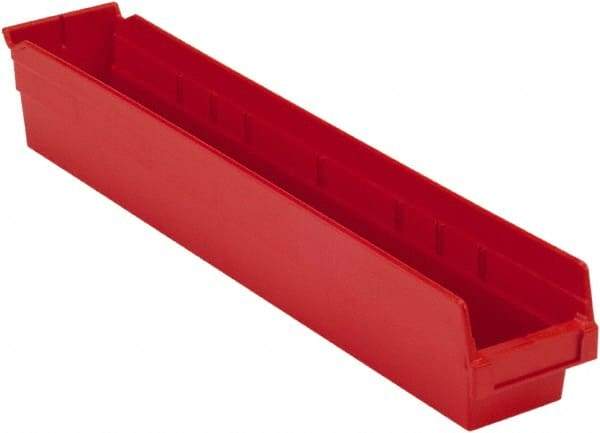 LEWISBins+ - 23-5/8" Deep, Red Hopper Shelf Bin - 4" High x 4-1/8" Wide x 23-5/8" Long - Americas Tooling