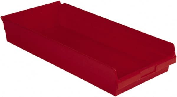 LEWISBins+ - 23-5/8" Deep, Red Hopper Shelf Bin - 4" High x 11-1/8" Wide x 23-5/8" Long - Americas Tooling