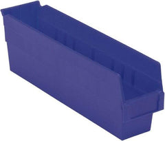 LEWISBins+ - 17-7/8" Deep, Blue Hopper Shelf Bin - 6" High x 4-1/8" Wide x 17-7/8" Long - Americas Tooling