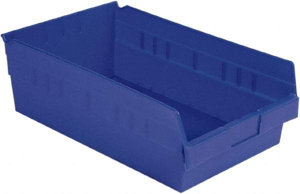 LEWISBins+ - 17-7/8" Deep, Blue Hopper Shelf Bin - 6" High x 11-1/8" Wide x 17-7/8" Long - Americas Tooling