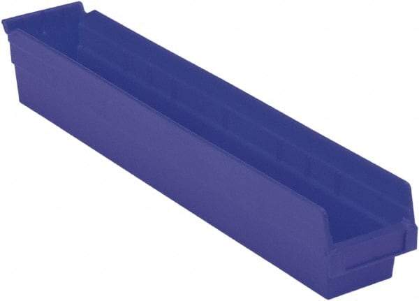 LEWISBins+ - 23-5/8" Deep, Blue Hopper Shelf Bin - 4" High x 4-1/8" Wide x 23-5/8" Long - Americas Tooling