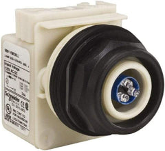 Schneider Electric - 120 V Blue Lens LED Pilot Light - Round Lens, Screw Clamp Connector, 54mm OAL x 42mm Wide, Vibration Resistant - Americas Tooling