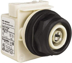 Schneider Electric - 120 V White Lens LED Pilot Light - Round Lens, Screw Clamp Connector, 54mm OAL x 42mm Wide, Vibration Resistant - Americas Tooling