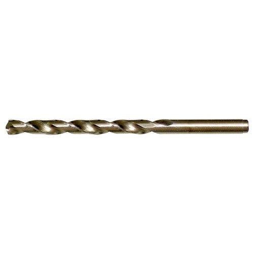 D RHS / RHC HSS-CO 8% (M42) 135 Degree Split Point NAS907 Type J Cobalt Heavy Duty Jobber Drill - Straw / Gold Oxide - Exact Industrial Supply