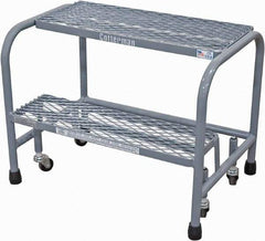 Cotterman - 20" 2 Step Rolling Warehouse Ladder - Rolling Safety Ladder, 450 Lb Capacity, 20" Platform Height, 18" Base Width x 19" Base Depth, Expanded Metal Tread - Americas Tooling