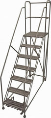 Cotterman - 106" 7 Step Rolling Work Platform - Rolling Work Platform, 800 Lb Capacity, 70" Platform Height, 40" Base Width x 87" Base Depth, Serrated Steel - Americas Tooling