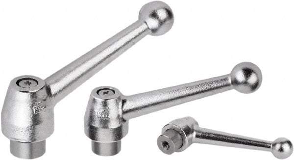 KIPP - 1/2-13, Steel Threaded Hole Adjustable Clamping Handle - 97mm OAL, 54mm High - Americas Tooling