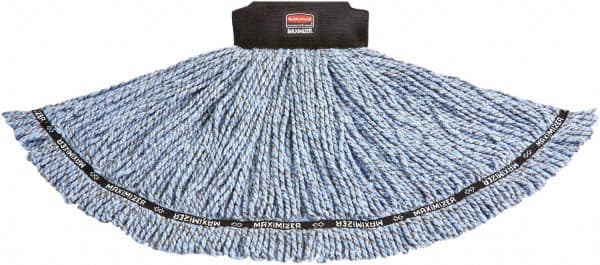 Rubbermaid - 2-1/2" Black Head Band, Medium Blended Fiber Loop End Mop Head - 4 Ply, Clamp Jaw & Side Loading Connection - Americas Tooling