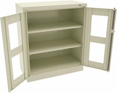 Tennsco - 3 Shelf Visible Storage Cabinet - Steel, 36" Wide x 18" Deep x 42" High, Champagne/Putty - Americas Tooling