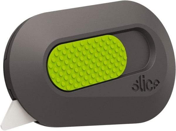 Slice - Retractable Utility Knife - 2-1/2" Blade, Black & Green Rubber Handle, 1 Blade Included - Americas Tooling