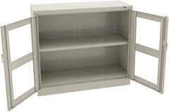 Tennsco - 2 Shelf Visible Storage Cabinet - Steel, 48" Wide x 18" Deep x 42" High, Light Gray - Americas Tooling