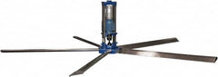 Patterson Fan - 5 Blades, 24' Blade Length, 400,867 CFM High Performance Industrial Ceiling Fan - 48 RPM, 220V, Blue & Silver - Americas Tooling