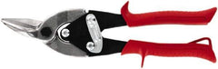 Midwest Snips - 1-1/4" Length of Cut, Left Pattern Aviation Snip - 10" OAL, 18 AWG Steel Capacity - Americas Tooling