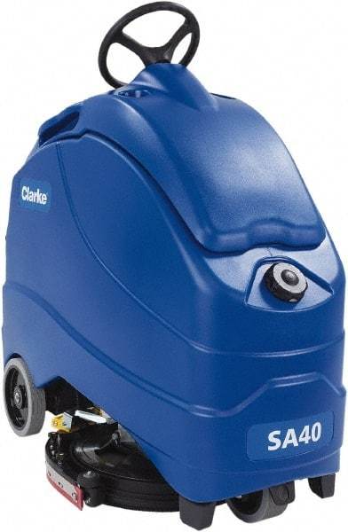 Clarke - 20" Cleaning Width, Battery Powered Floor Scrubber - 0.66 hp, 140 RPM, 12 Gal Tank Capacity, Series SA40 - Americas Tooling