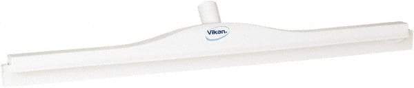 Vikan - 27.6" Polypropylene Blade Floor Squeegee Frame - Threaded End, Double Edge, White, Polypropylene Holder - Americas Tooling