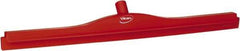 Vikan - 27.6" Polypropylene Blade Floor Squeegee Frame - Threaded End, Double Edge, Red, Polypropylene Holder - Americas Tooling