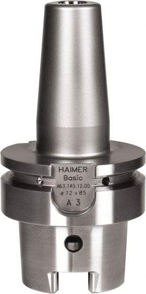 HAIMER - 3/8" Hole Diam, HSK63A Taper Shank Shrink Fit Tool Holder & Adapter - 3" Projection, 24mm Nose Diam, 42mm Clamping Depth, 25,000 RPM - Exact Industrial Supply