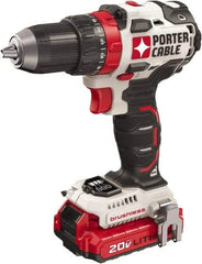 Porter-Cable - 20 Volt 1/2" Chuck Mid-Handle Cordless Drill - 0-1800 RPM, Keyless Chuck, Reversible, 2 Lithium-Ion Batteries Included - Americas Tooling