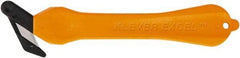 Klever Innovations - Fixed Safety Cutter - 1-1/4" Carbon Steel Blade, Orange Plastic Handle, 1 Blade Included - Americas Tooling