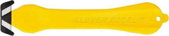 Klever Innovations - Fixed Safety Cutter - 1-1/4" Carbon Steel Blade, Yellow Plastic Handle, 1 Blade Included - Americas Tooling