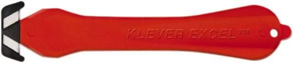 Klever Innovations - Fixed Safety Cutter - 1-1/4" Carbon Steel Blade, Red Plastic Handle, 1 Blade Included - Americas Tooling