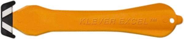 Klever Innovations - Fixed Safety Cutter - 1-1/4" Carbon Steel Blade, Orange Plastic Handle, 1 Blade Included - Americas Tooling