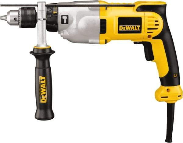 DeWALT - 120 Volt 1/2" Keyed Chuck Electric Hammer Drill - 0 to 56,000 BPM, 0 to 3,500 RPM, Reversible - Americas Tooling