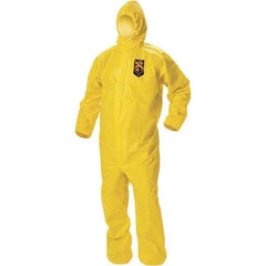 KleenGuard - Size 2XL PE Film Chemical Resistant Coveralls - Yellow, Zipper Closure, Elastic Cuffs, Elastic Ankles, Taped Seams, ISO Class 1, 2 & 3 - Americas Tooling