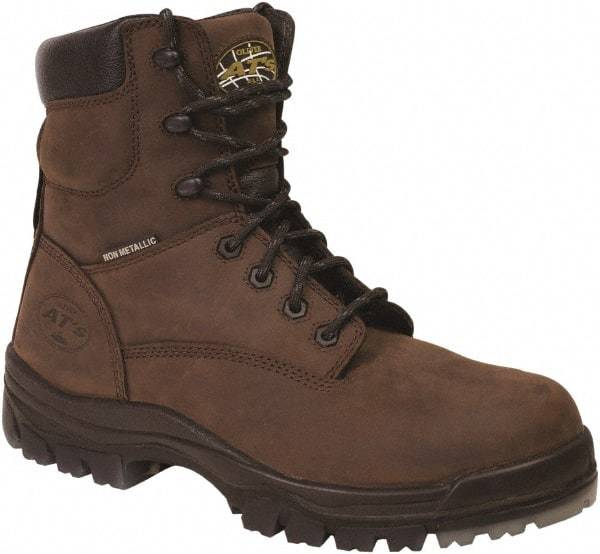 OLIVER - Men's Size 8.5 Wide Width Plain Work Boot - Brown, Leather Upper, Rubber Outsole, 6" High, Lace-Up - Americas Tooling