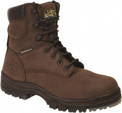 OLIVER - Men's Size 7 Wide Width Composite Work Boot - Brown, Leather Upper, Rubber Outsole, 6" High, Lace-Up - Americas Tooling