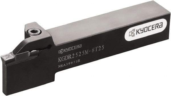 Kyocera - KGD, External, Left Hand, 10mm Max Depth of Cut, 3 to 4mm Groove Width, Indexable Grooving Tool Holder - Multiple Insert Compatibility, 16mm Shank Height, 16mm Shank Width, 100mm OAL - Americas Tooling