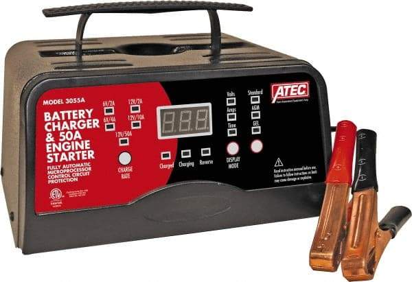 ATEC - 6/12 Volt Automatic Charger - 10 Amps/2 Amps, 50 Starter Amps - Americas Tooling