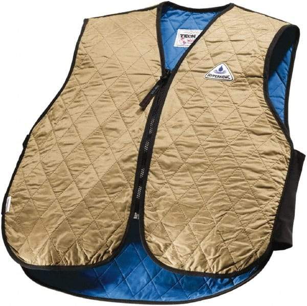 Techniche - Size 2XL, Khaki Cooling Vest - Zipper Front, Nylon, HyperKewl - Americas Tooling