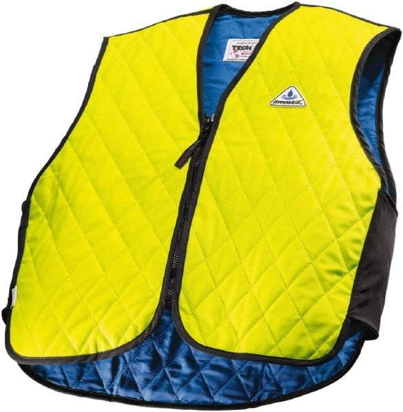 Techniche - Size S, High Visibility Lime Cooling Vest - Zipper Front, Nylon, HyperKewl - Americas Tooling