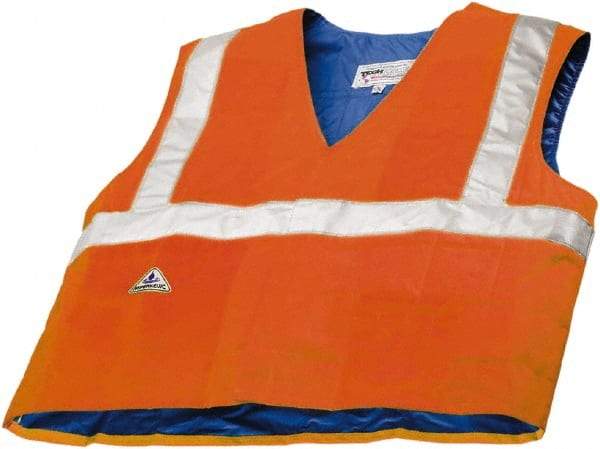 Techniche - Size L/XL, High Visibility Orange Cooling Vest - Hook & Loop Front, Polyester, HyperKewl - Americas Tooling