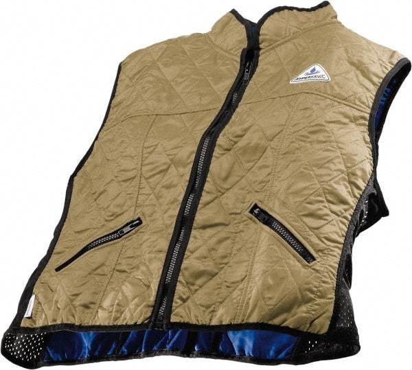 Techniche - Size 2XL, Khaki Cooling Vest - Zipper Front, Nylon, HyperKewl - Americas Tooling