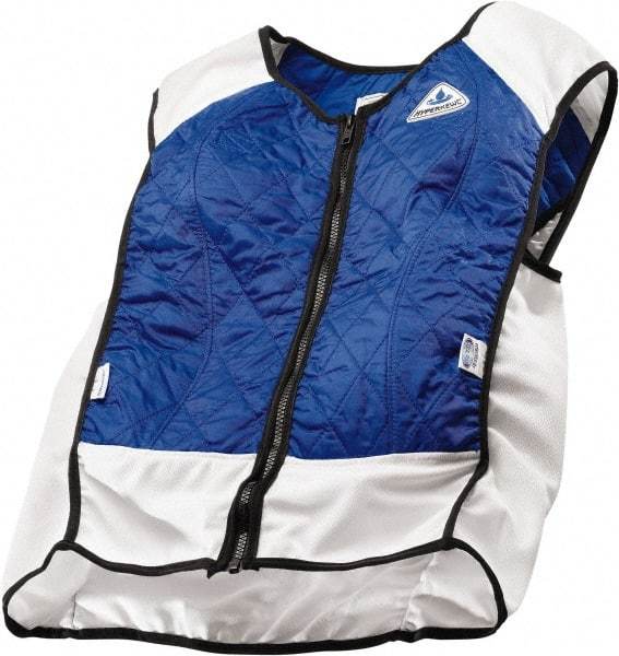 Techniche - Size 3XL, Royal Blue Cooling Vest - Zipper Front, Nylon, HyperKewl, Poly-Cotton - Americas Tooling