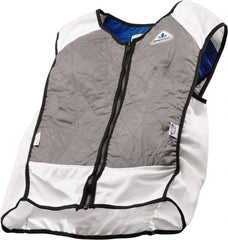 Techniche - Size L, Silver Cooling Vest - Zipper Front, Nylon, HyperKewl, Poly-Cotton - Americas Tooling