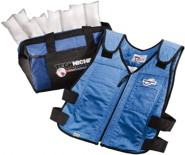 Techniche - Size M/L, Royal Blue Cooling Vest - Zipper Front, Cotton - Americas Tooling