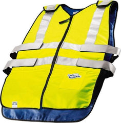 Techniche - Size 2XL, High Visibility Lime Cooling Vest - Zipper Front, Polyester - Americas Tooling