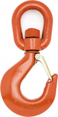 Campbell - #4 Hook, 2 Ton Capacity, Alloy Steel Swivel Hoist Hook - 7-11/32" Long x 3-3/4" Wide - Americas Tooling