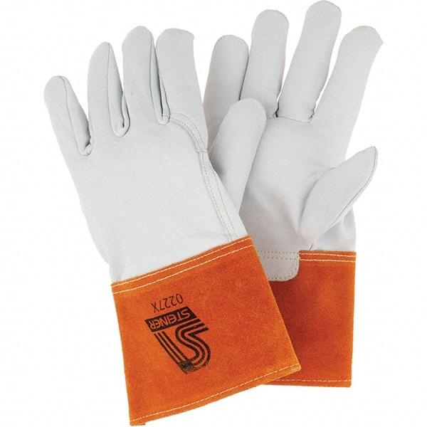 Steiner - Size XL Unlined Goatskin Welding Glove - Gauntlet Cuff, Wing Thumb, For TIG - Americas Tooling