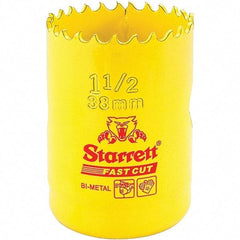 Starrett - 1-1/2" Diam, 1-5/8" Cutting Depth, Hole Saw - High Speed Steel Saw, Toothed Edge - Americas Tooling